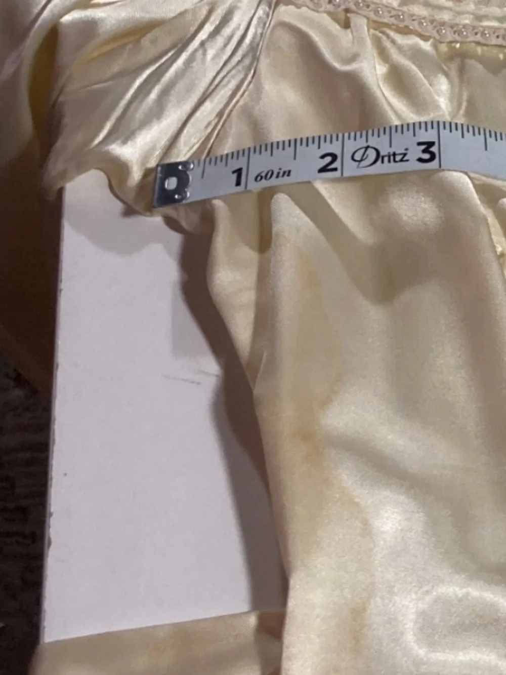 Gunne Sax 1970’s Satin Corset Maxi Dress Lace Beads Size 7 (Size XSmall) AS IS - Picture 15 of 16